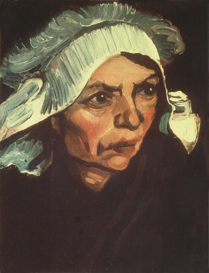 Vincent Van Gogh Head of a Peasant Woman with White Cap (nn04)